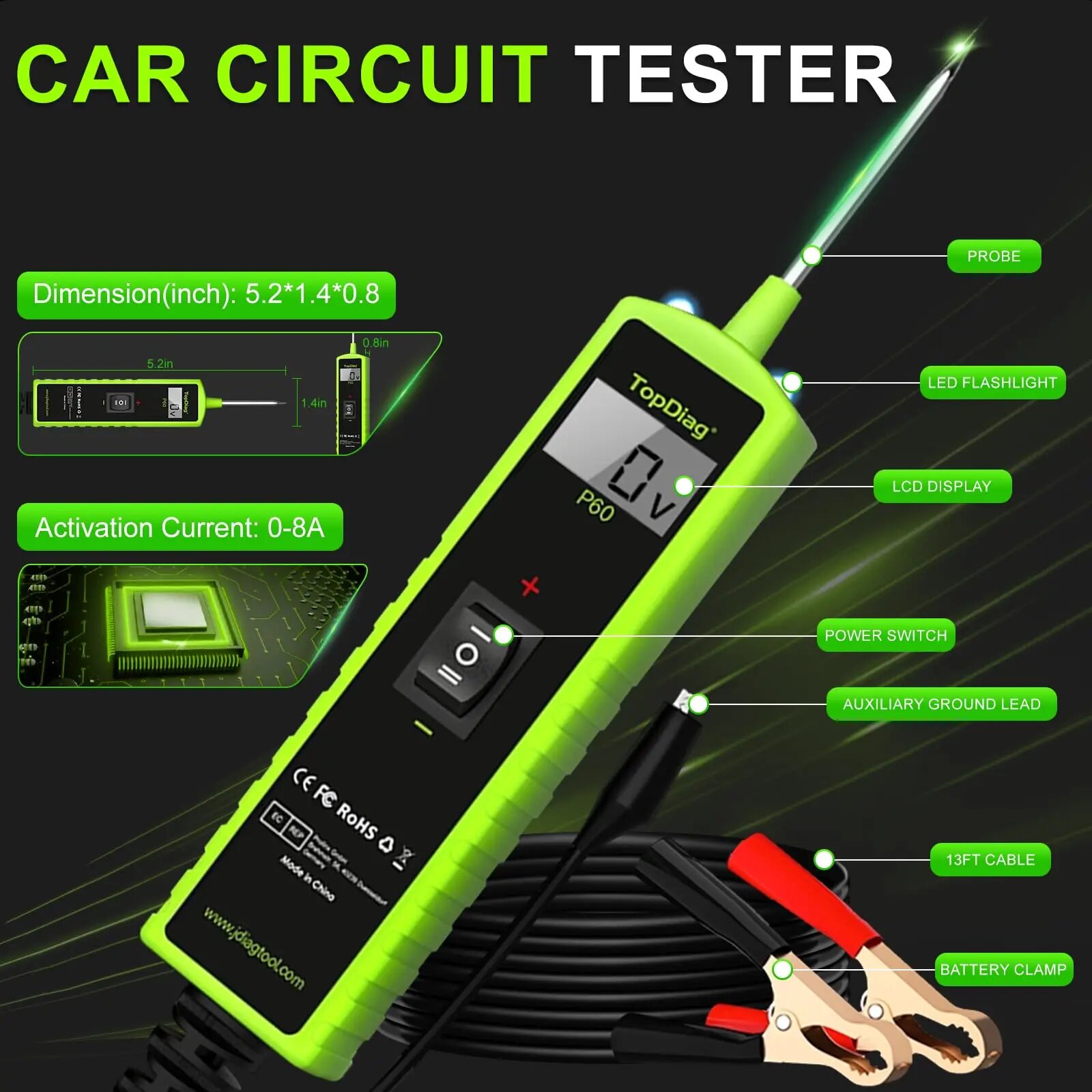 Power Tools In Automotive - Jdiag P60 Automotive Power Circuit Probe