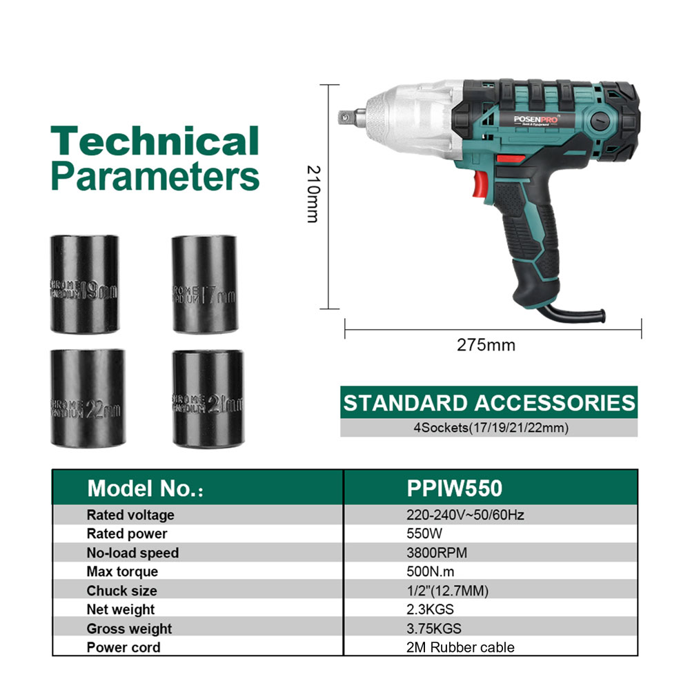 POSENPRO Electric Impact Wrenc - Power Tools Ingco 评论和价格