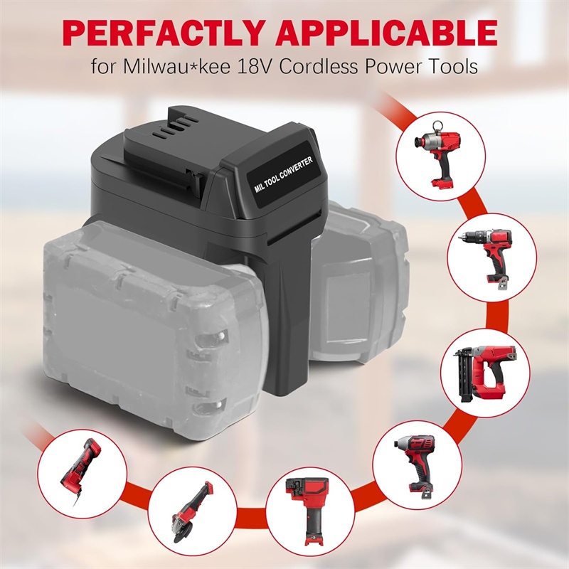 2 in 1 Battery Adapter for Mil - Power Tools Red 评论和价格