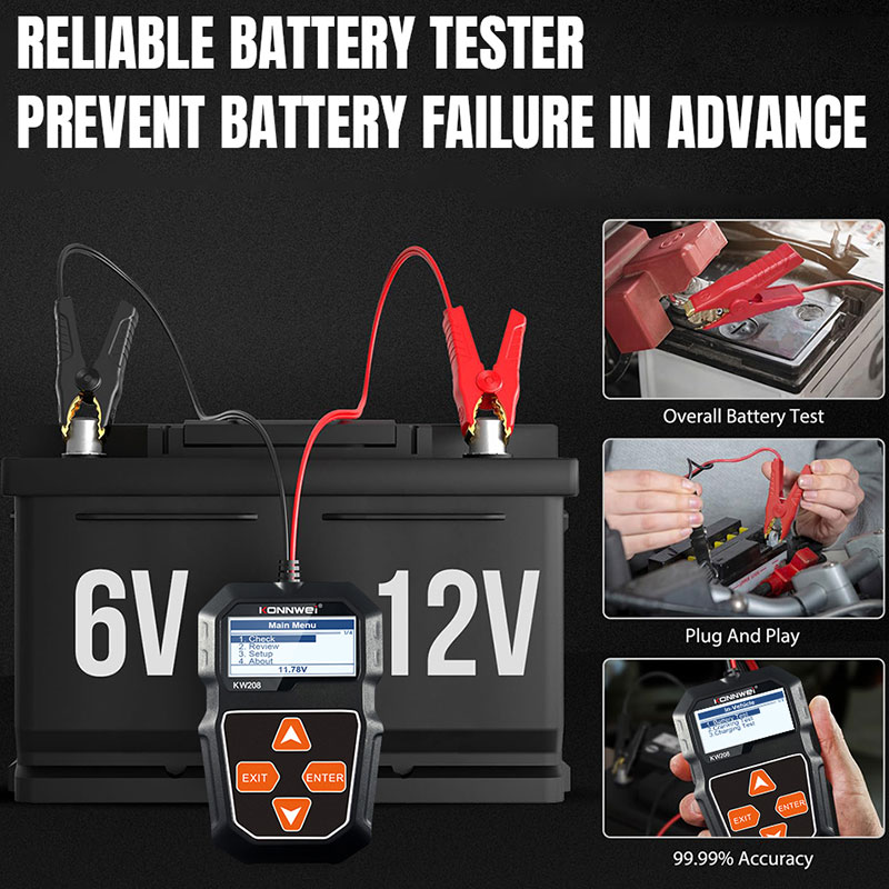 KONNWEI KW208 Car Battery Test - Power Tools English 评论和价格