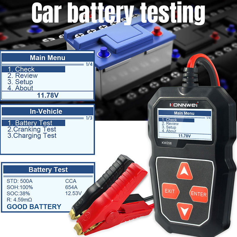 KONNWEI KW208 Car Battery Test - Power Tools English 评论和价格