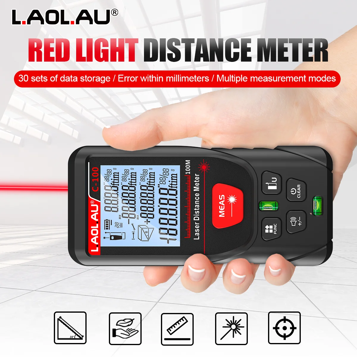 LAOLAU Digital Laser Range Fin - Power Tools Red 评论和价格