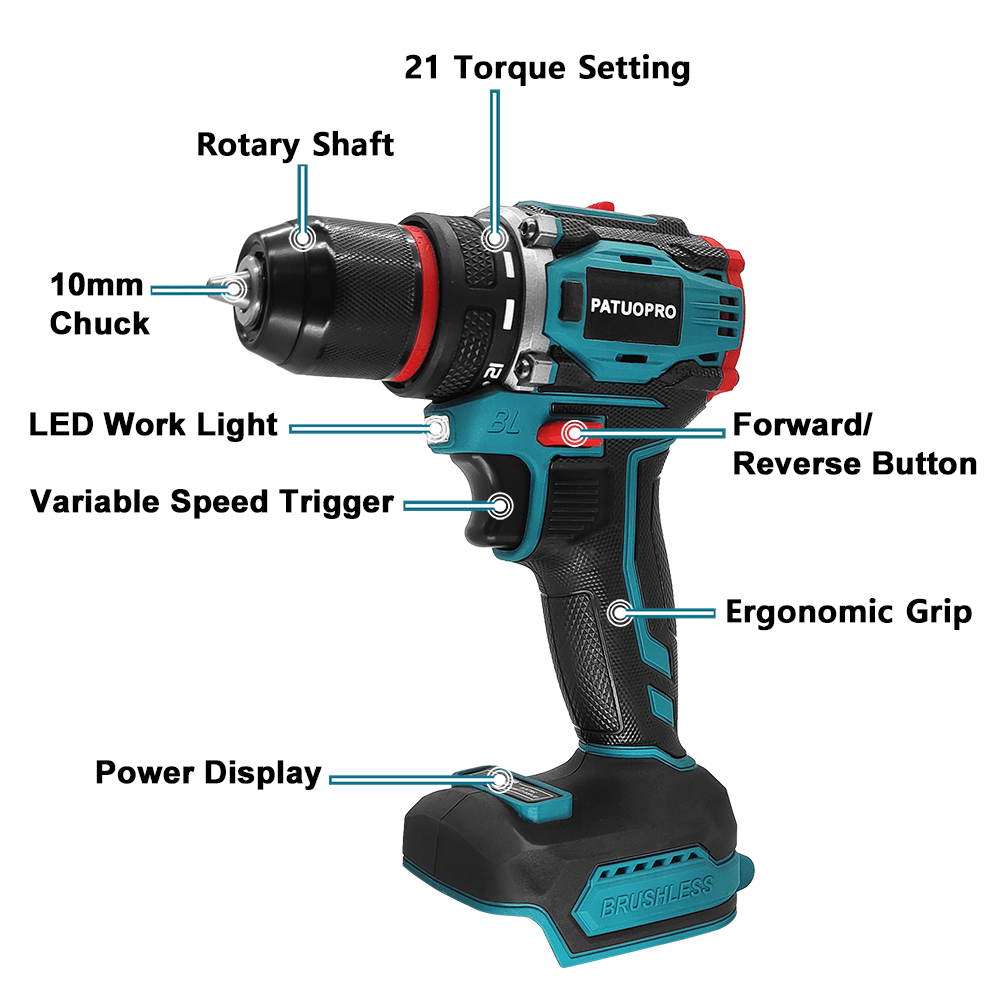 PATUOPRO 21V Wireless Brushles - Power Tools Ingco 评论和价格