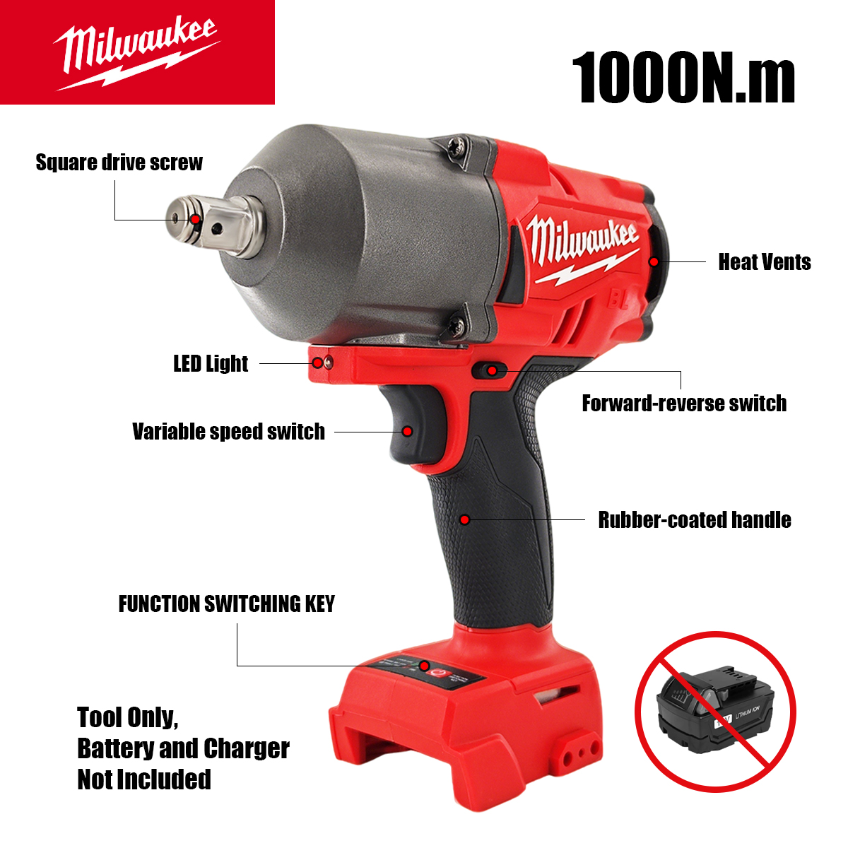Milwaukee M18 High Torque 1300 - Power Tools Ingco 评论和价格