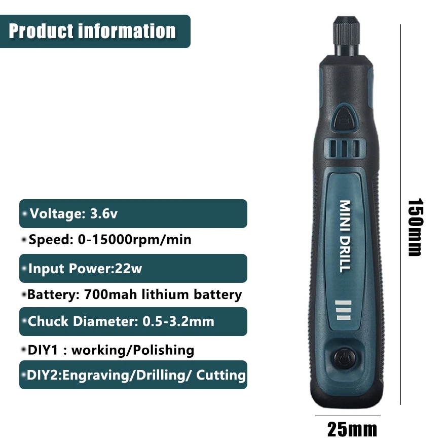 Cordless Electric Drill Grinde - Power Tools Ingco 评论和价格
